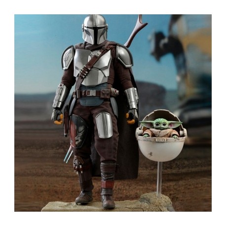 The Mandalorian & The Child Yoda Star Wars Deluxe Hot Toys-JuguetesMeteorito-The Mandalorian & The Child Yod