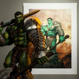 Arte Gráfica Marvel King Hulk  Sideshow Exclusive Sin Marco-JuguetesMeteorito-Arte Gráfica Marvel King Hulk  