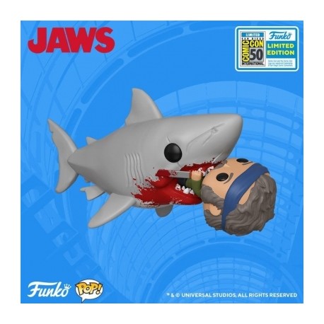 Jaws - Tiburon - Shark Biting Quint Figura de 6" Super Sized Funko Pop Summer 2019-JuguetesMeteorito-Jaws - Tiburon - Shark Biti