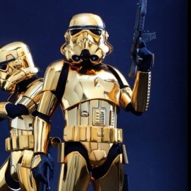 Stormtrooper Gold Chrome Version Star Wars Escala 1:6 Hot Toys-JuguetesMeteorito-Stormtrooper Gold Chrome Versio